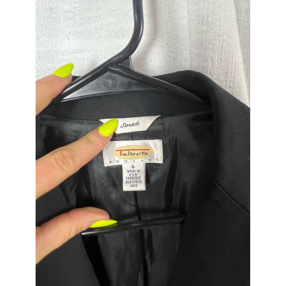Talbots Black Women's Tailored Blazer Size 6 - Picture 3 of 5